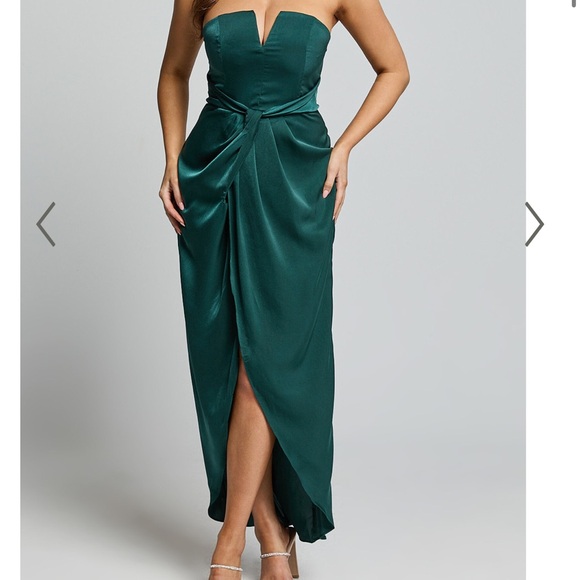 ShowPo Strapless Midi Dress - Emerald - Picture 4 of 6